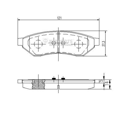 Комплект гальмівних накладок, дискове гальмо, Nipparts J3610902