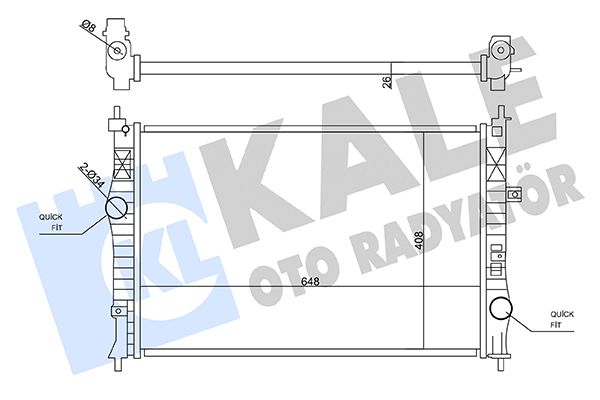 KALE CITROEN радіатор охолодження Berlingo,C4 Grand Picasso,C5 Aircross,Jumpy,Opel,Peugeot 308/508,Expert 1.6/1.6 BlueHD