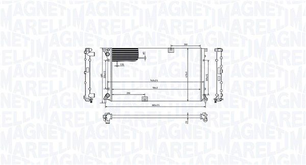 Радіатор, система охолодження двигуна, Magneti Marelli 350213213400