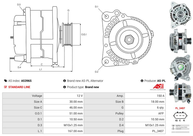 AS-PL A5396S Alternator