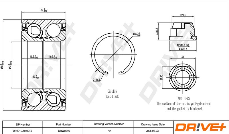 Set rulment roata DP2010.10.0246 Dr!ve+