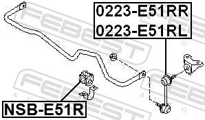 FEBEST 0223-E51RL Link/Coupling Rod, stabiliser bar