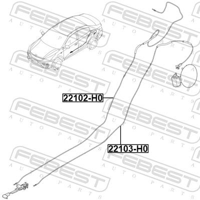 Тросовий привод, кришка бака, Febest 22103-H0