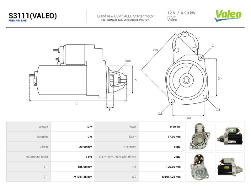 Starter, AS-PL S3111(VALEO)