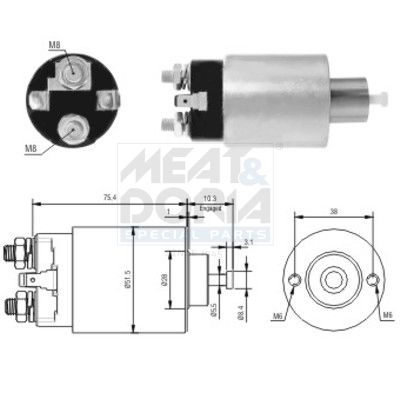 MEAT & DORIA Magneetschakelaar, startmotor 46167