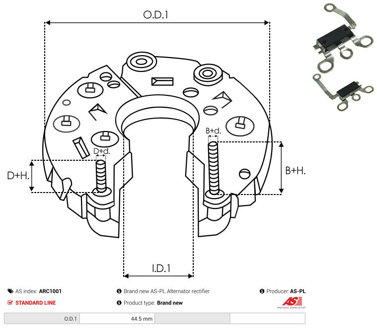 AS-PL ARC1001 Rectifier, alternator
