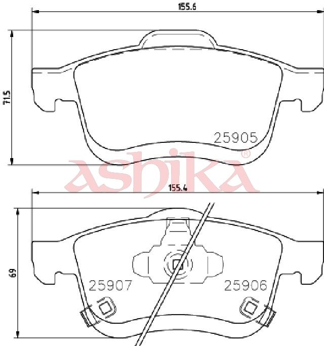ASHIKA 50-00-0215 Brake Pad Set, disc brake