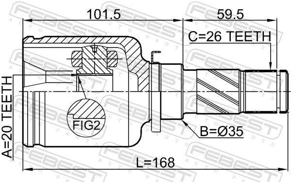 FEBEST 0511-DY3WATLH Joint Kit, drive shaft