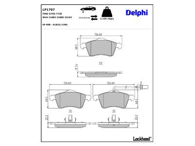 DELPHI LP1707 Brake Pad Set, disc brake