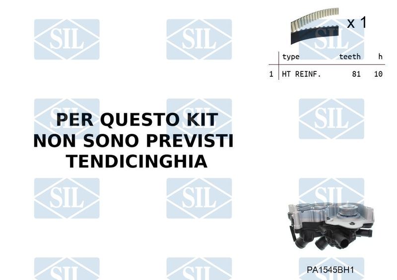 Saleri SIL Vízpumpa + fogasszíj készlet K1PA1545BH1