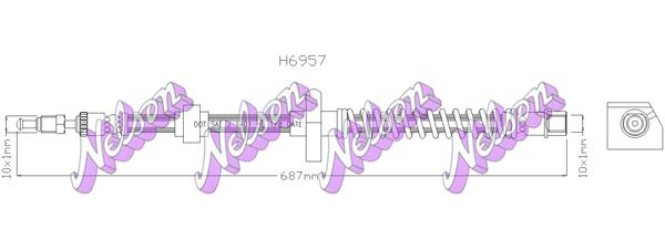 KAWE fékcső H6957