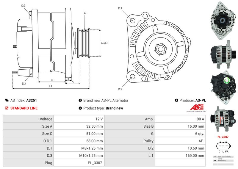AS-PL A3251 Alternator