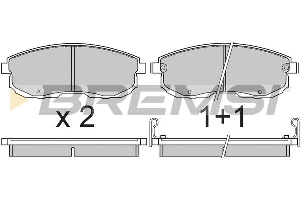 Комплект гальмівних накладок, дискове гальмо, Bremsi BP2569