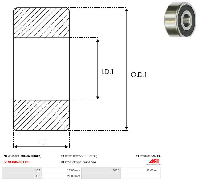 AS-PL ABE9025(BULK) Bearing