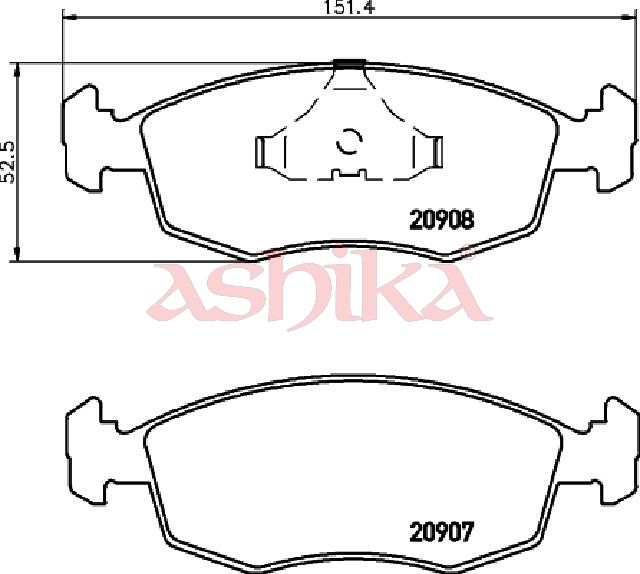 ASHIKA 50-00-0303 Brake Pad Set, disc brake