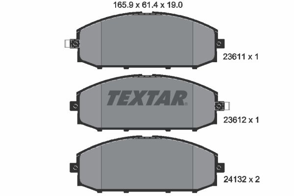 Комплект гальмівних накладок, дискове гальмо, Textar 2361101