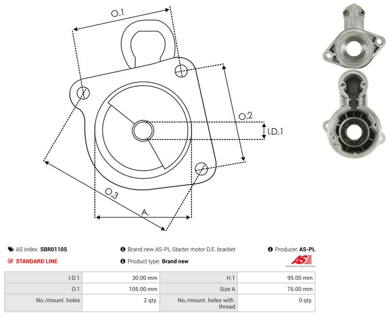 AS-PL SBR0110S Starter Lid, carburettor