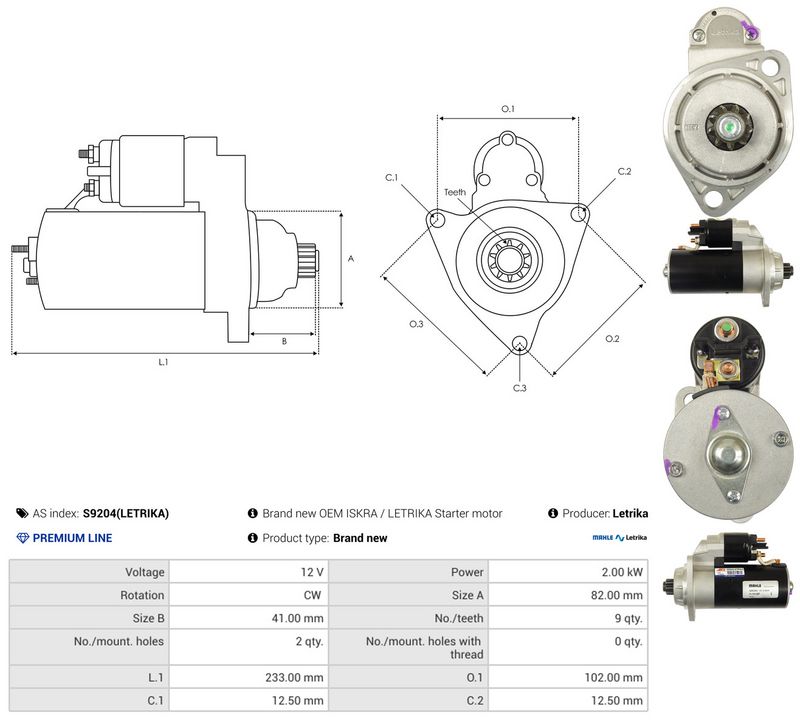 AS-PL S9204(LETRIKA) Starter