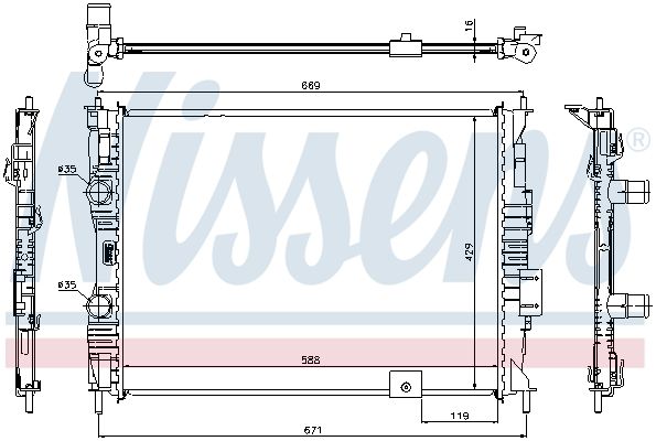NISSENS 67363 Radiator, engine cooling