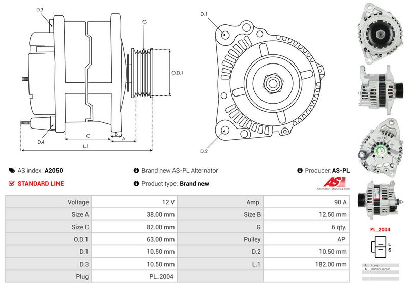 AS-PL A2050 Alternator