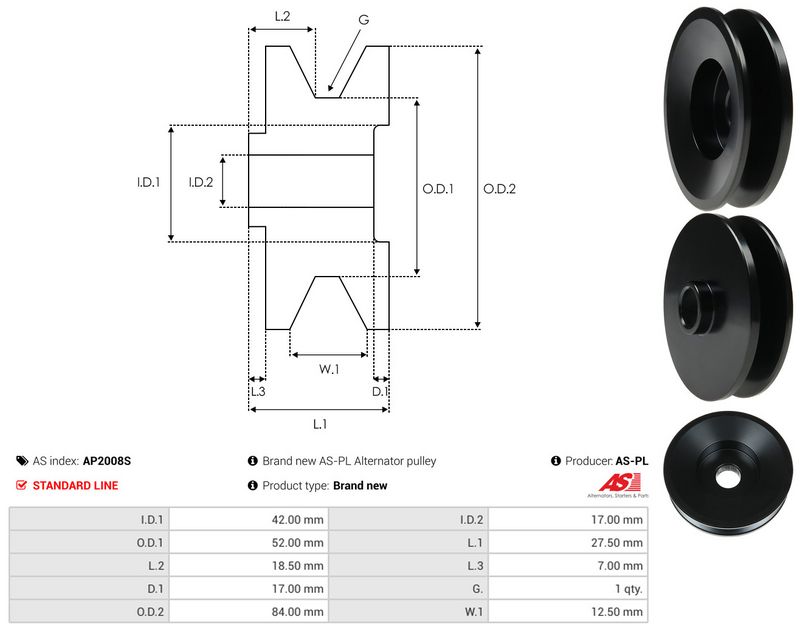Rihmaratas, generaator, AS-PL AP2008S