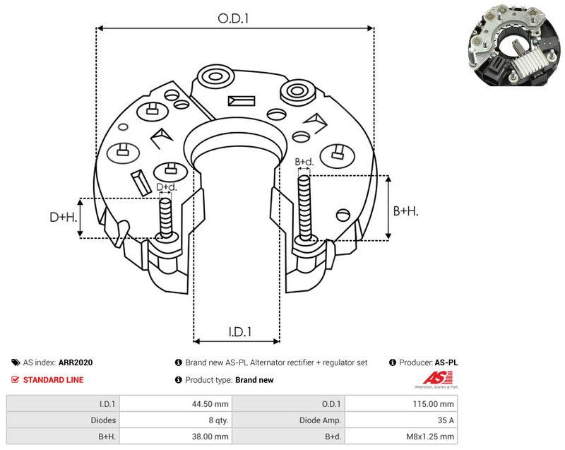 AS-PL ARR2020 Rectifier, alternator