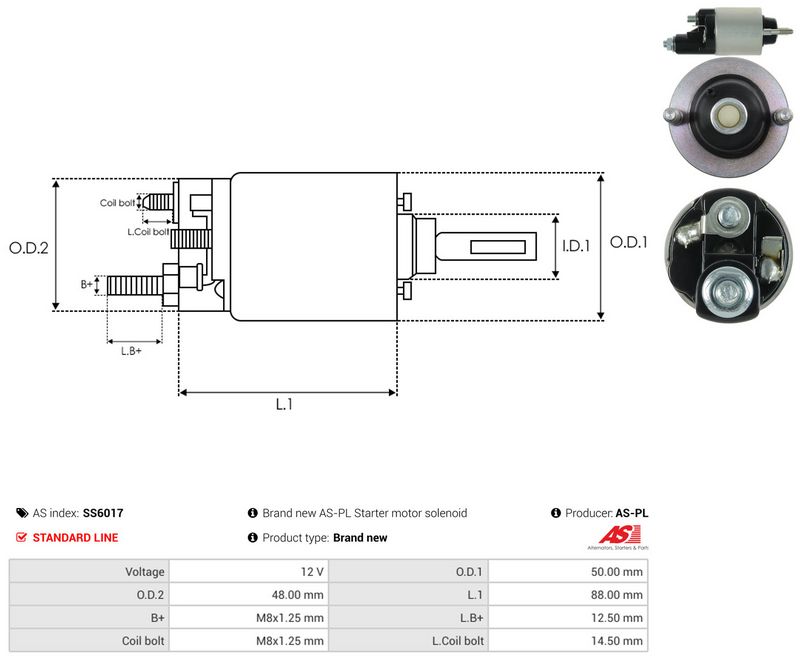 Magnetlülitus, starter, AS-PL SS6017