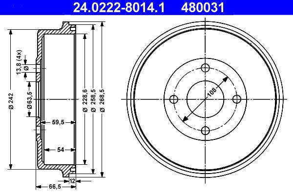 ATE Remtrommel 24.0222-8014.1