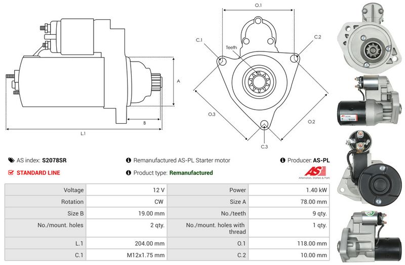 AS-PL S2078SR Starter
