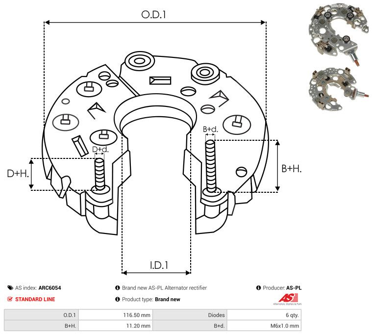 AS-PL ARC6054 Rectifier, alternator