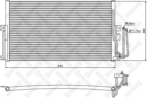 STELLOX kondenzátor, klíma 10-45008-SX