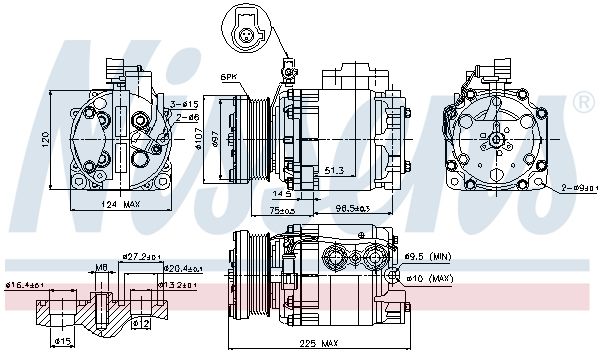 NISSENS 89354 Compressor, air conditioning