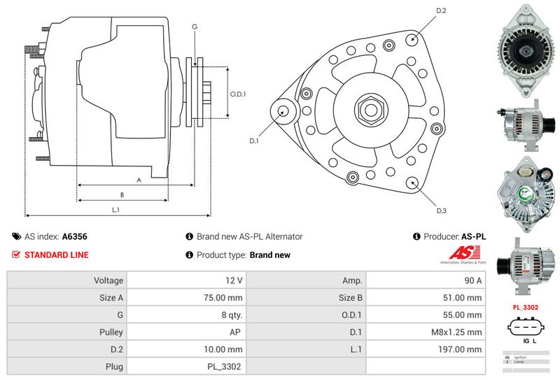 AS-PL A6356 Alternator
