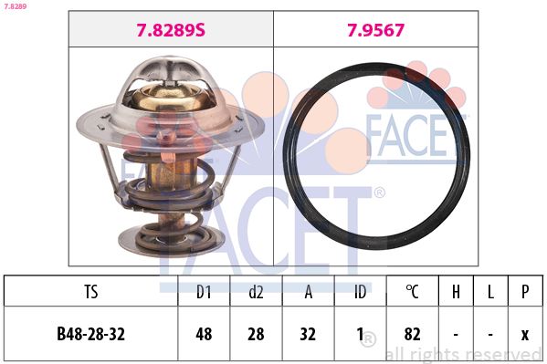 FACET Thermostaat, koelvloeistof 7.8289