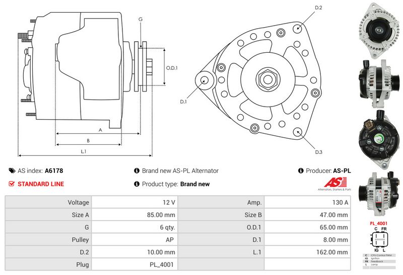 AS-PL A6178 Alternator