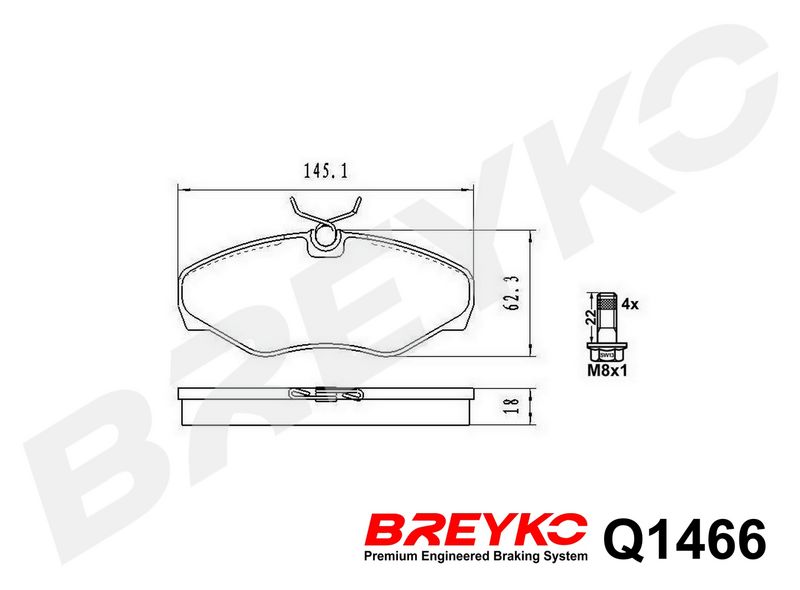 DAVID VASCO Q1466 Brake Pad Set, disc brake