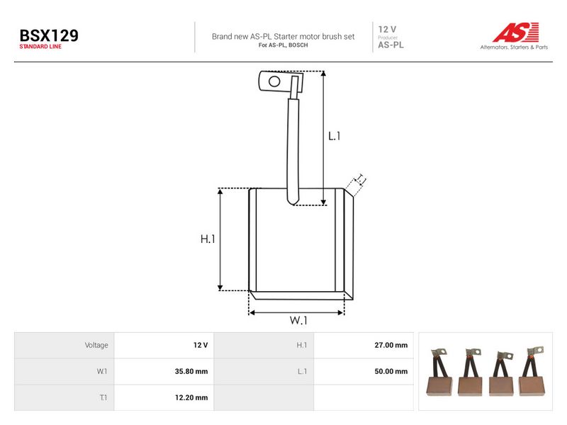 Süsinikuhari, starter, AS-PL BSX129