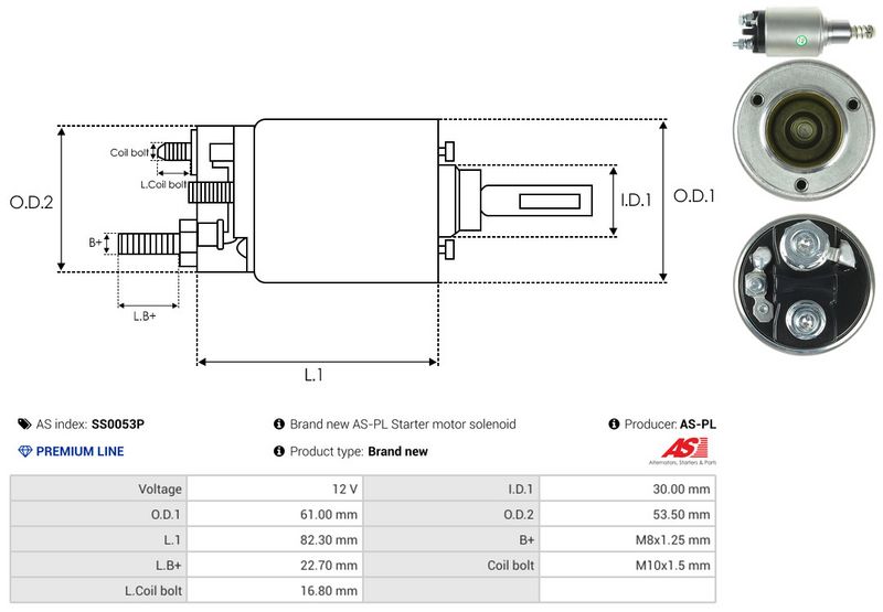 AS-PL SS0053P Solenoid Switch, starter