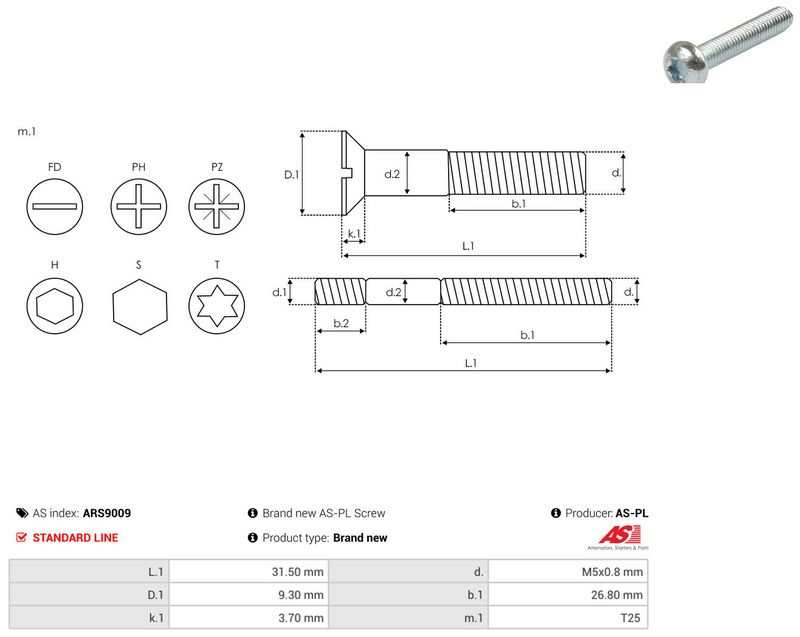 AS-PL ARS9009 Repair Set, alternator