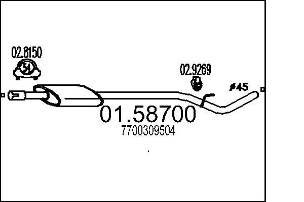 Проміжний глушник, Mts 01.58700