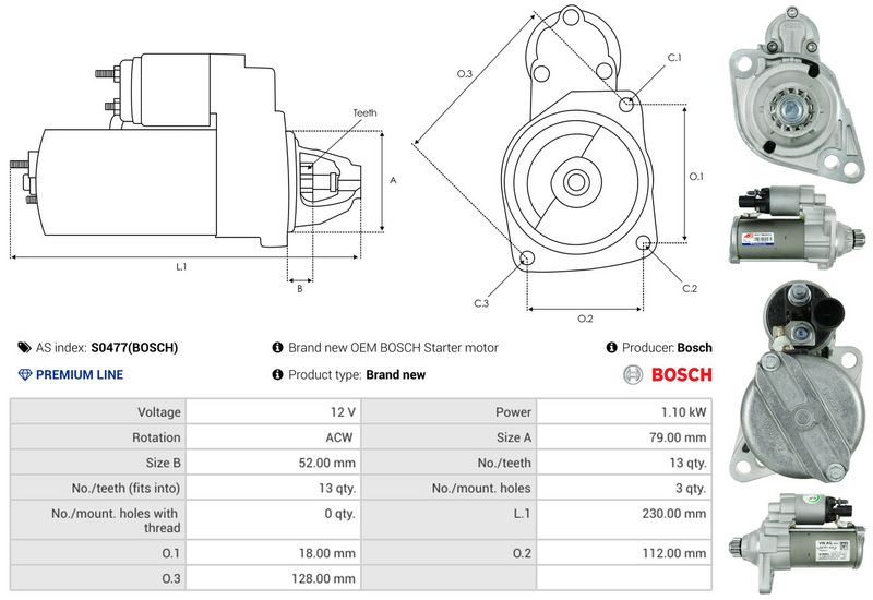 AS-PL S0477(BOSCH) Starter