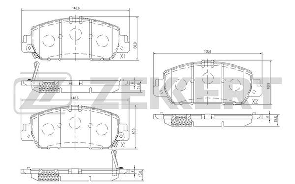 ZEKKERT BS-2170 Brake Pad Set, disc brake