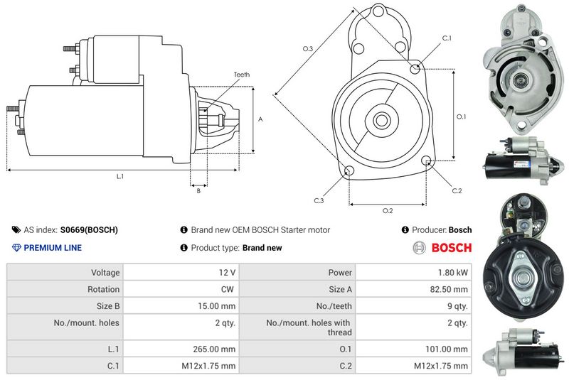 AS-PL S0669(BOSCH) Starter