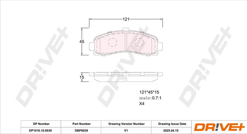 Set placute frana,frana disc DP1010.10.0039 Dr!ve+