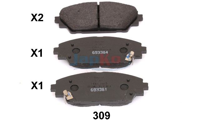 Piduriklotsi komplekt, ketaspidur, JAPKO 50309