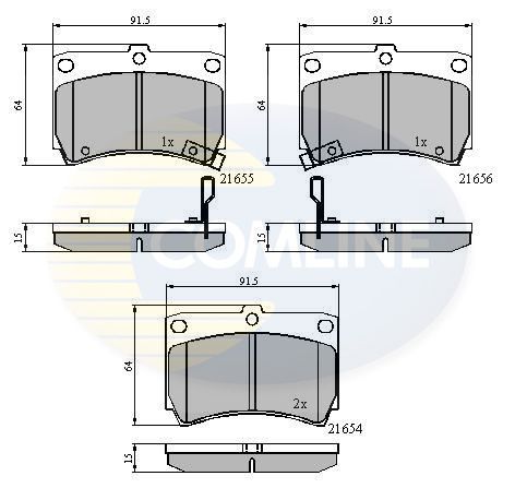 Комплект гальмівних накладок, дискове гальмо, Comline CBP3245