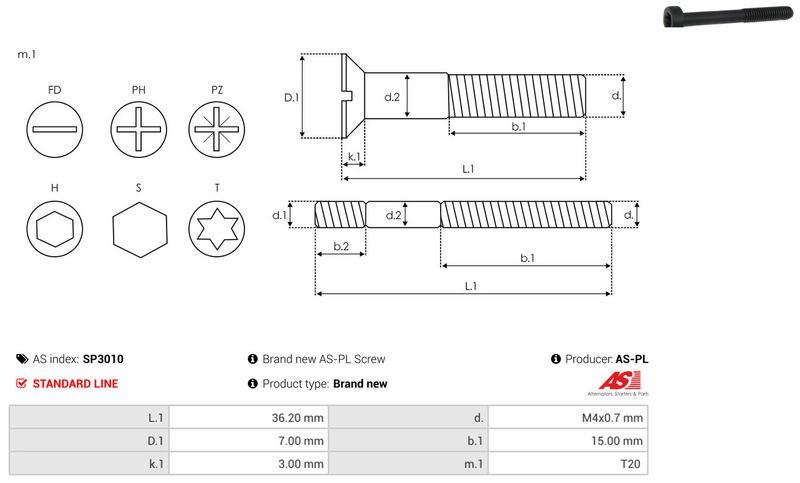 AS-PL SP3010 Repair Set, alternator