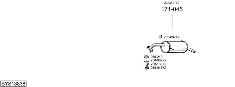 BOSAL kipufogórendszer SYS13838