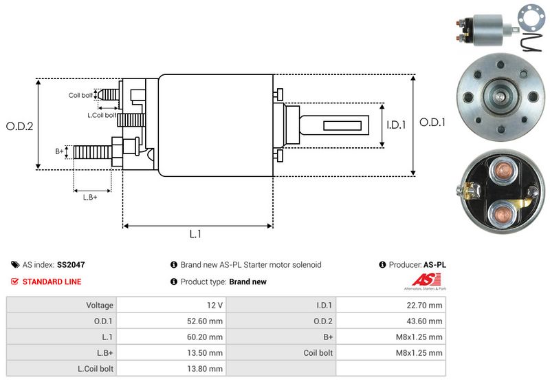 Magnetlülitus, starter, AS-PL SS2047