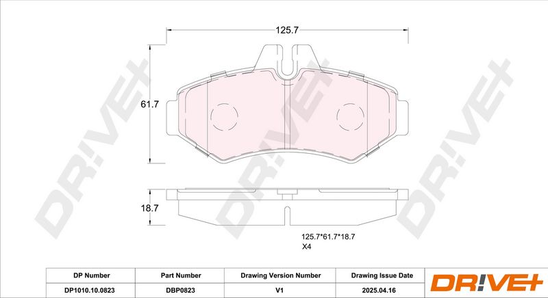 Set placute frana,frana disc DP1010.10.0823 Dr!ve+